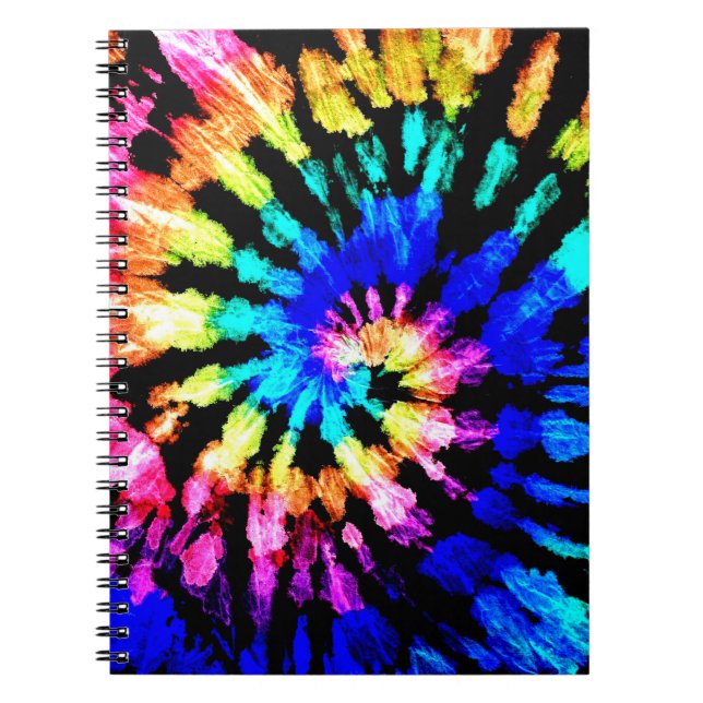 Tie dye pattern. Hand drawn rainbow shibori. Ink t Notebook (Front)
