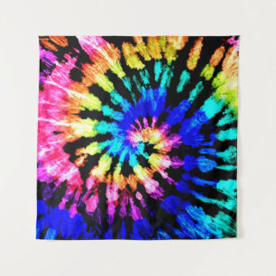 Tie dye pattern. Hand drawn rainbow shibori. Ink t Tapestry