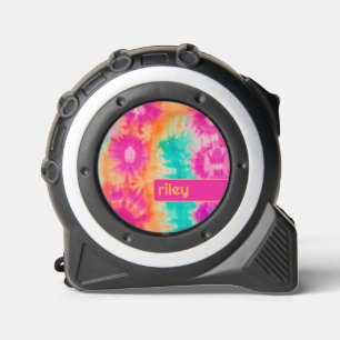 Tie Dye Pattern Hot Pink Orange Teal - custom name 1