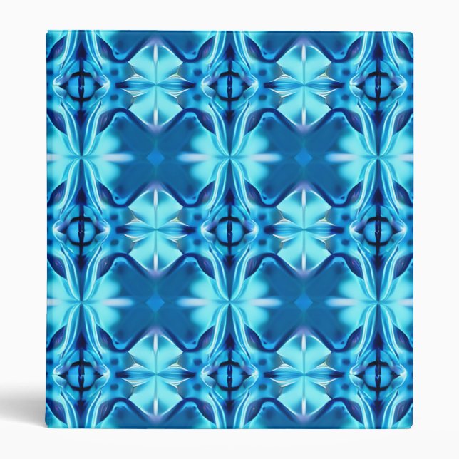 Tie Dye Pattern in Indigo and Ice Blue Binder (Front)