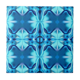 Tie Dye Pattern in Indigo and Ice Blue Tile
