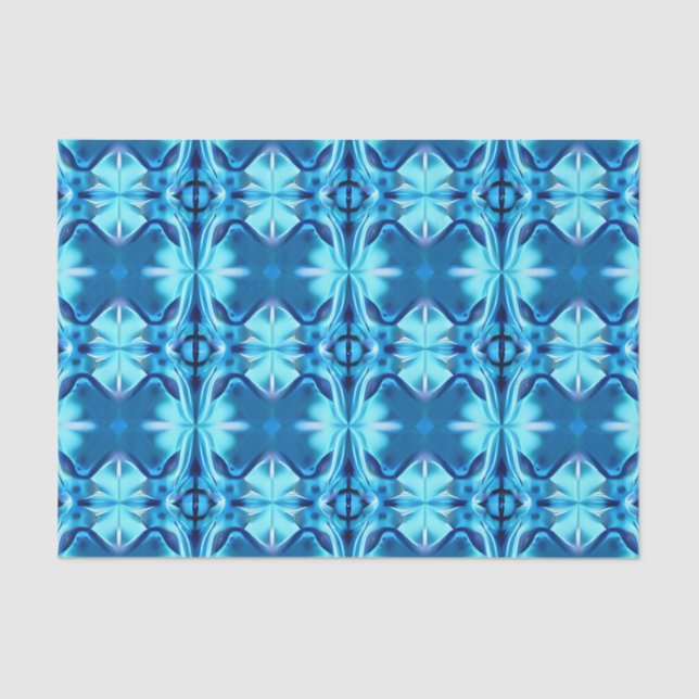 Tie Dye Pattern in Indigo and Ice Blue Tissue Paper (Front)