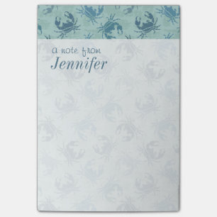 Tie Dye Pattern Of Crabs   Add Your Name Post-it Notes