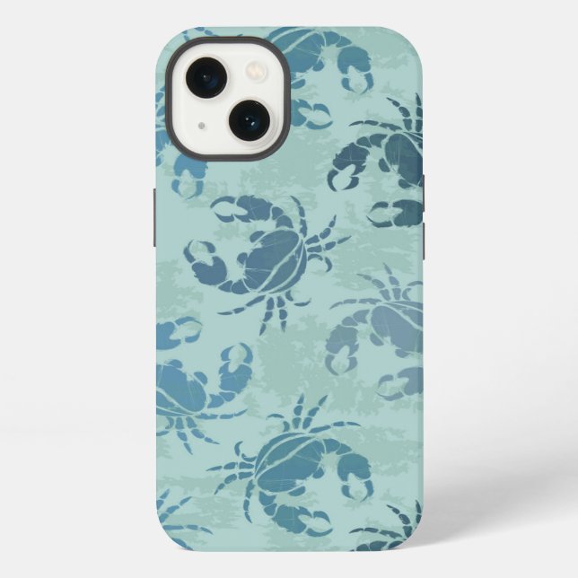 Tie Dye Pattern Of Crabs iPhone Case (Back)
