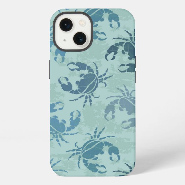 Tie Dye Pattern Of Crabs iPhone Case (Back)