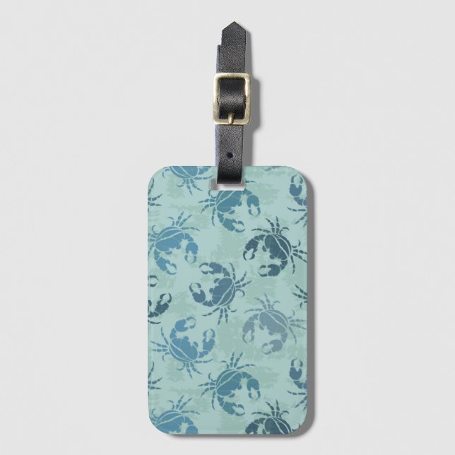 Tie Dye Pattern Of Crabs Luggage Tag (Front Vertical)