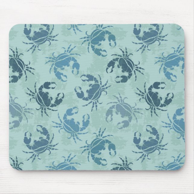 Tie Dye Pattern Of Crabs Mouse Pad (Front)