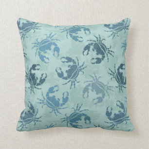 Tie Dye Pattern Of Crabs Throw Pillow