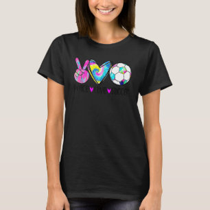 Tie Dye Peace Love Soccer Cute Design Heart Ball T-Shirt