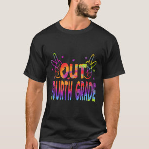 Tie Dye Peace Out Fourth Grade Graduate Senior Hel T-Shirt