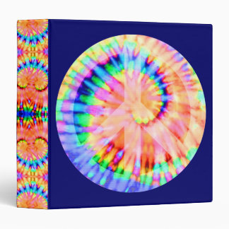 Tie Dye Peace Sign Binder