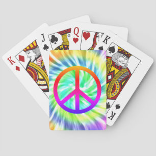 Tie Dye Peace Sign Design Playing Cards
