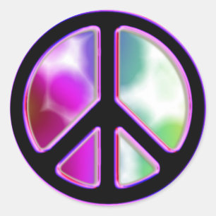 Tie Dye Peace Sign Designs Classic Round Sticker