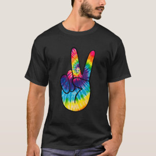 Tie Dye Peace Sign Hand  Hippies V   1 T-Shirt