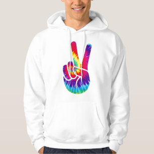 Tie Dye Peace Sign Hand Symbol Hoodie