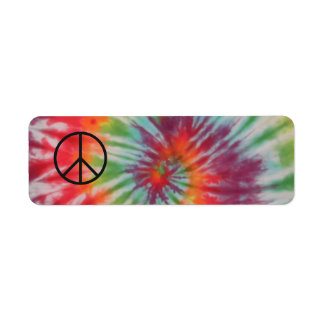 Tie Dye Peace Sign Label