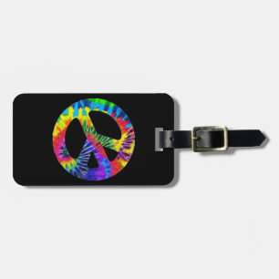 Tie Dye Peace Sign Luggage Tag