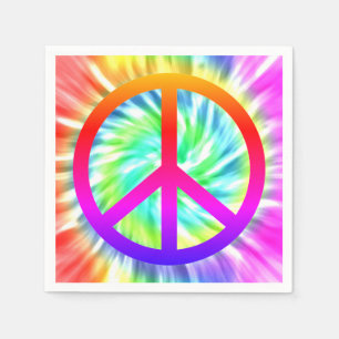 Tie Dye Peace Sign Paper Napkin
