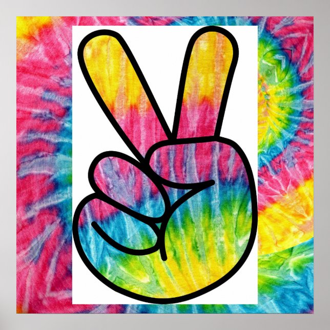 Tie Dye Peace sign Poster (Front)