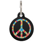 Tie Dye Peace Symbol Pet ID Tag