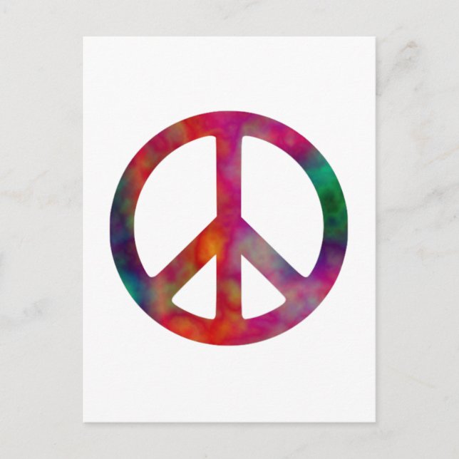 Tie Dye Peace Symbol Postcard (Front)