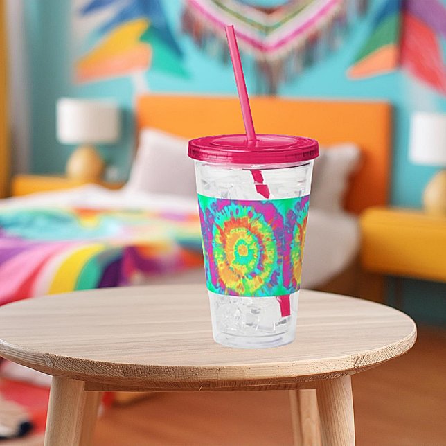 Tie dye personalized acrylic tumbler (Creator Uploaded)