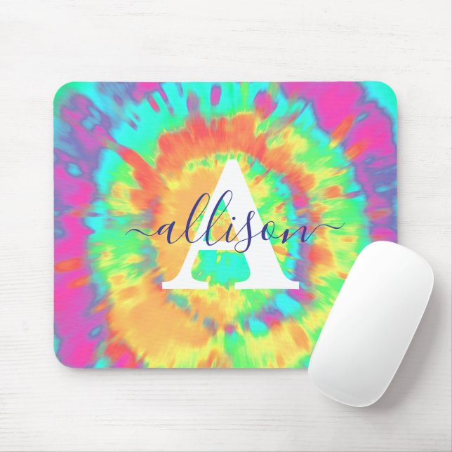 Tie dye personalized  mouse pad (With Mouse)