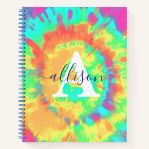 Tie dye personalized  notebook
