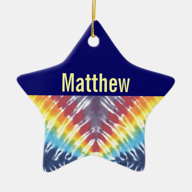 Tie Dye Personalized Ornament (Front)