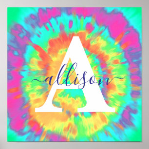 Tie dye personalized  poster