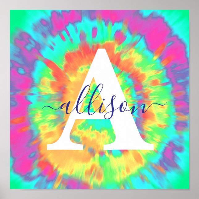 Tie dye personalized  poster (Front)