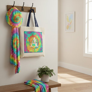 Tie dye personalized  tote bag