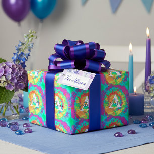 Tie dye personalized  wrapping paper