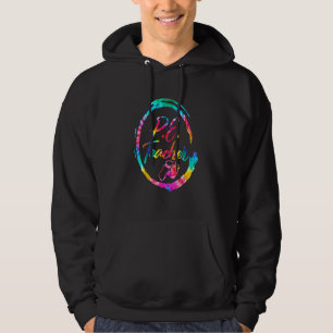 Tie Dye Physical Education Teacher PE Squad back T Hoodie