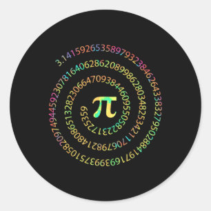 Tie Dye Pi Day 3.14 Spiral Pi Number Math Teacher  Classic Round Sticker