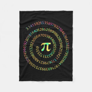 Tie Dye Pi Day 3.14 Spiral Pi Number Math Teacher Fleece Blanket
