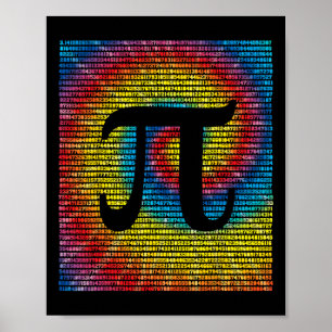 Tie Dye Pi Day Number 3.14 Rainbow Math Geek Nerd Poster