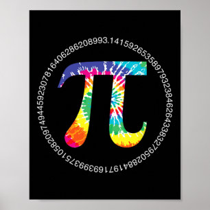 Tie Dye Pi Day T Shirt Physics Math Teacher Engine Poster