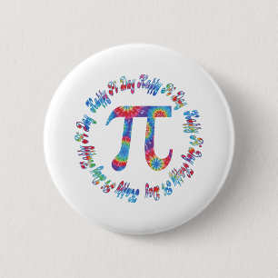 Tie Dye Pi Day Tees and Gifts 2 Inch Round Button