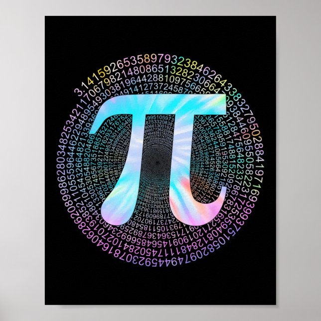 Tie Dye Pi Happy Pi Day  Poster (Front)