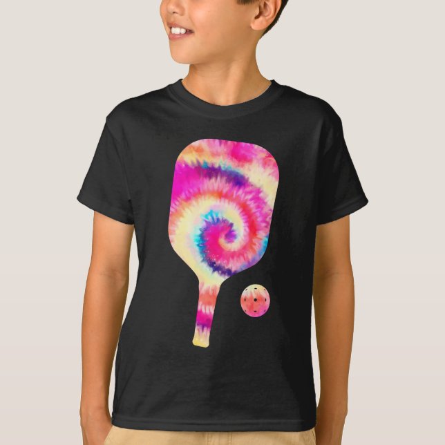 Tie Dye Pickle Ball Player Sports T-Shirt (Front)