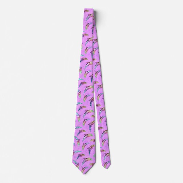 Tie Dye Pink Marine Animals Dolphins Marlins (Front)