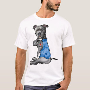 Tie Dye PitBull - I Love Mom Pitbull Tattoo Mother T-Shirt