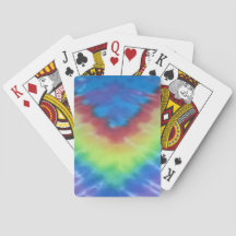 tie dye playing cards deck purple blue rainbow