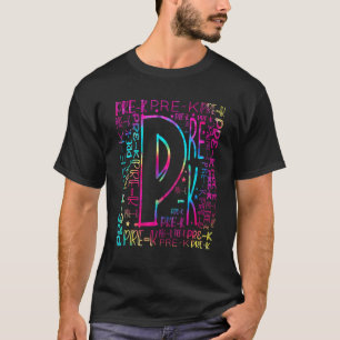 Tie Dye Pre K Typography Teacher Team Pre K Squad T-Shirt