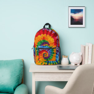 Tie Dye Psychedelic Pattern Printed Backpack
