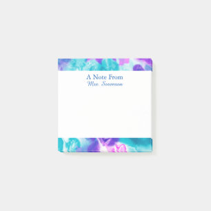 Tie Dye Purple Blue  Personalized Sticky Notes