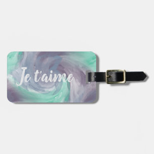 Tie-Dye Purple Green Painterly Watercolor in Love Luggage Tag