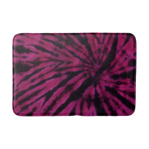 Tie-Dye Purple Pink Black Hippie Retro Pattern  Bath Mat