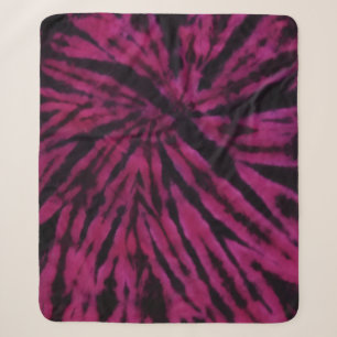 Tie-Dye Purple Pink Black Hippie Retro Pattern  Sherpa Blanket